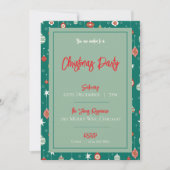 Invitation Festif Baubles & Snowflakes Fête de Noël Invit (Devant)