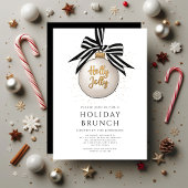 Invitation Festif Black and White Gold Brunch