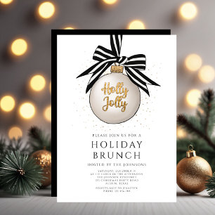 Invitation Festif Black and White Gold Brunch