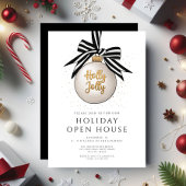 Invitation Festif Black and White Holiday Open House