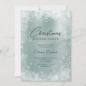 Invitation Festif bleu glace blanc neige élégant Noël (Devant)