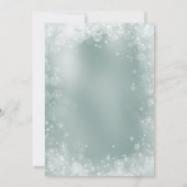 Invitation Festif bleu glace blanc neige élégant Noël (Dos)