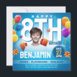 Invitation Festif Blue Kids Bithday Party Photo<br><div class="desc">Préparez-vous à fêter la fête avec notre Festive Blue Anniversaire de enfant Party Photo Invitation! Pleine de couleurs vives et d'éléments de design ludiques, cette invitation ouvre la voie à un rassemblement joyeux dont se souviendra votre petit pour les années à venir. ****NOTE : Obtenez des résultats optimaux en utilisant...</div>