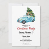 Invitation Festif Blue Truck fête de Noël Décontractée (Devant)