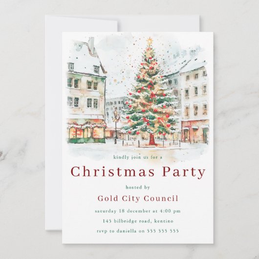 Invitation Festif Bureau du Conseil de Noël (Devant)