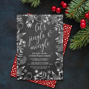 Invitation Festif Chalkboard Jingle & Mingle Fête
