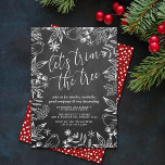 Invitation Festif Chalkboard Tree Trimming Party<br><div class="desc">Célébrez les vacances dans le style de ce Noël avec ces invitations branchées à la coupe d'arbres. Le design est facile à personnaliser avec votre propre libellé et vos invités seront ravis quand ils reçoivent ces invitations fabuleux.</div>