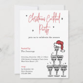 Invitation Festif Champagne Tower Cocktail de Noël (Devant)