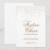 Invitation Festif Cheer Gold Tinsel Corporate Festive (Devant / Derrière)