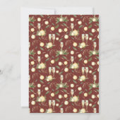 Invitation Festif Couleur rouge d'eau Champagne Noël (Dos)