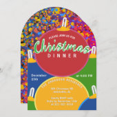 Invitation Festif de Noël coloré (Devant / Derrière)
