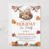 Invitation Festif de Noël Festif Fête Thé de Noël (Devant)