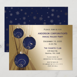 Invitation Festif d'or de la Marine Festive Corporate fête de