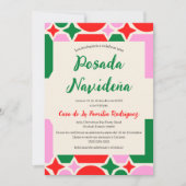 Invitation Festif espagnol Retro Posada Navideña Noël (Devant)