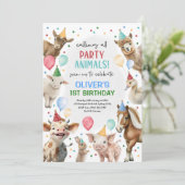 Invitation Festif ferme Barnyard fêtes Animaux garçons Annive (Debout devant)