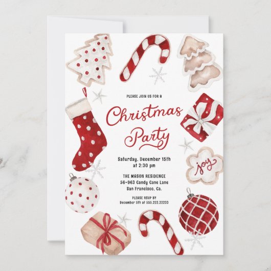 Invitation Festif Fête de Noël (Devant)