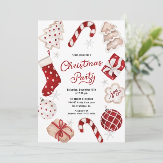 Invitation Festif Fête de Noël (Debout devant)