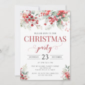 Invitation Festif Fête de Noël de la forêt de baies d'hiver (Devant)