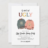 Invitation Festif Fête de Noël de Sweater (Devant)