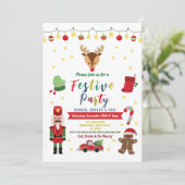 Invitation Festif Fête Noël Famille Dîner Amusant (Debout devant)