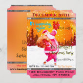 Invitation Festif Fête Pink Santa Claus Noël (Devant / Derrière)