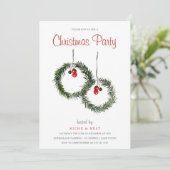 Invitation Festif Feuille Wreath Corporate Christmas Party (Debout devant)
