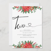 Invitation Festif Floral Holiday 2nd Birthday Party (Devant)