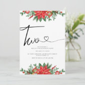 Invitation Festif Floral Holiday 2nd Birthday Party (Debout devant)