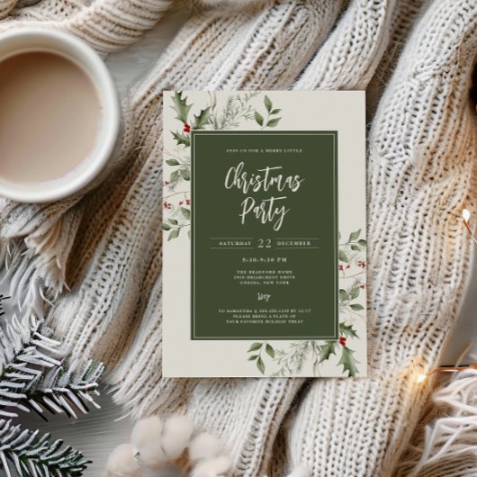 Invitation Festif Foliage Frame de Noël