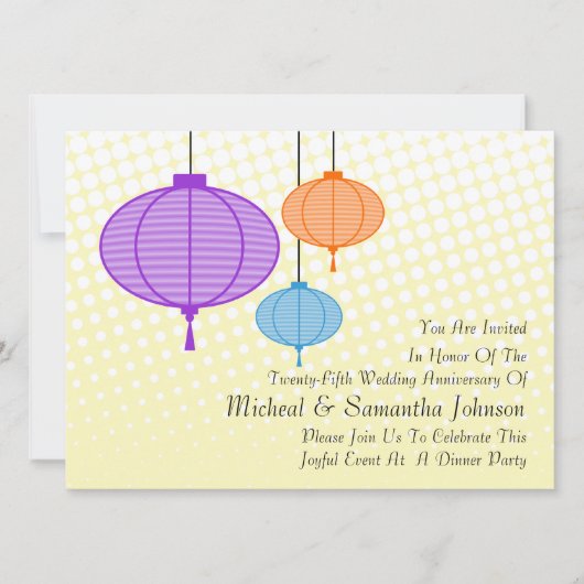 Invitation Festif Garden Paper Lanterns Anniversaire Invitati (Devant)