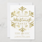 Invitation Festif Gold Winter Fête de Noël (Devant)
