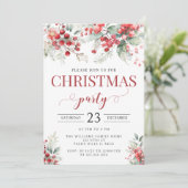 Invitation Festif hiver rouge vert fête de Noël (Debout devant)