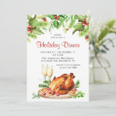 Invitation Festif Holly Berry Noël Soirée de Noël (Debout devant)
