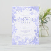 Invitation Festif Marine Blue Faux Foil Snowflakes Noël (Debout devant)