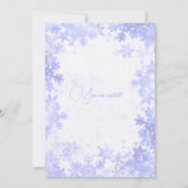 Invitation Festif Marine Blue Faux Foil Snowflakes Noël (Dos)