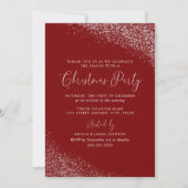 Invitation Festif moderne blanche neige rouge Noël (Devant)