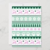 Invitation Festif moderne laide Sweater rouge, vert et rose (Dos)