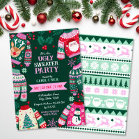 Festif moderne laide Sweater rouge, vert et rose
