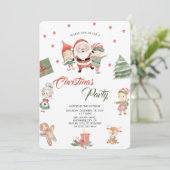 Invitation Festif moderne Noël du Père Noël (Debout devant)