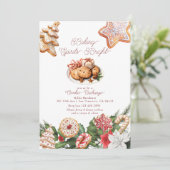 Invitation Festif Noël Aquarelle Échange de cookies (Debout devant)