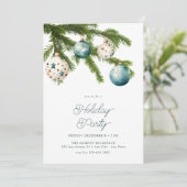 Invitation Festif Noël aquarelle fête de vacances (Debout devant)