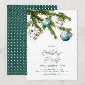 Invitation Festif Noël aquarelle fête de vacances (Devant / Derrière)