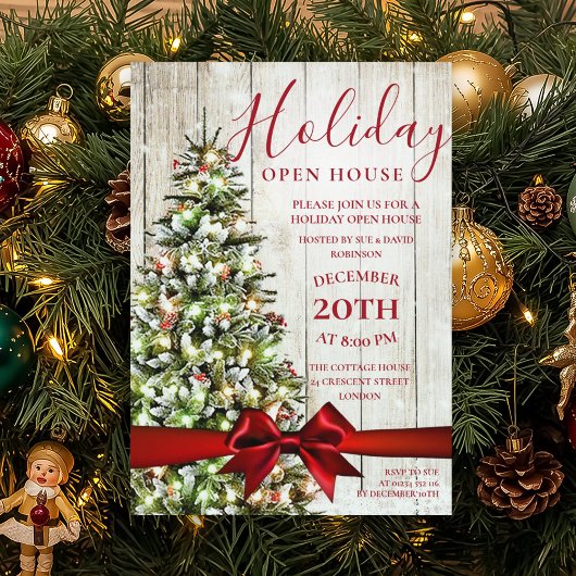 Invitation Festif Noël Fête Open House