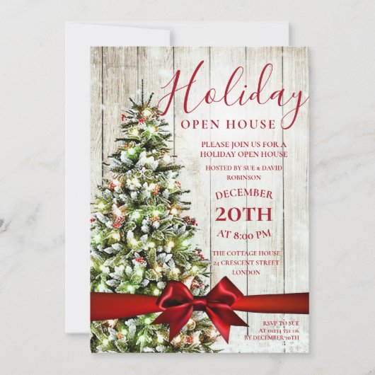 Invitation Festif Noël Fête Open House (Devant)