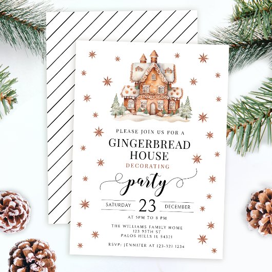 Invitation Festif Noël Gingerbread fête de décoration