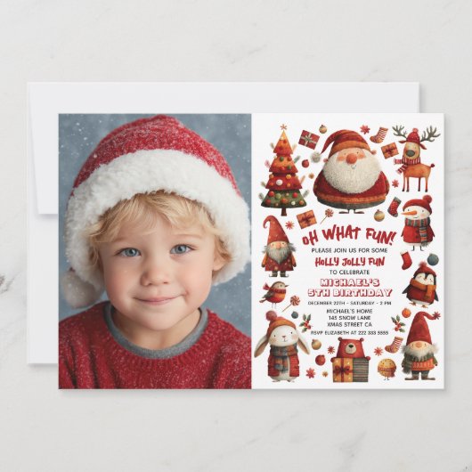 Invitation Festif Noël mignonne Enfants fête d'anniversaire P (Devant)