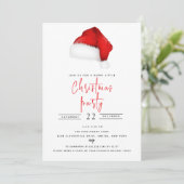 Invitation Festif Noël Noir de chapeau Noël (Debout devant)