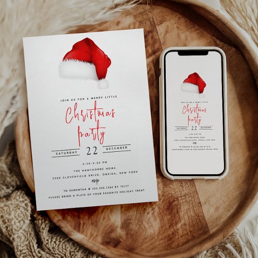 Invitation Festif Noël Noir de chapeau Noël