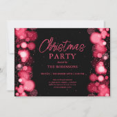 Invitation Festif Noël Rouge Lumière de neige (Devant)