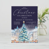 Invitation Festif Nuit Fête de Noël d'entreprise (Debout devant)